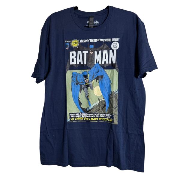 BATMAN Graphic Tee NEW Navy Short Sleeve Cotton Size L - Picture 2 of 6